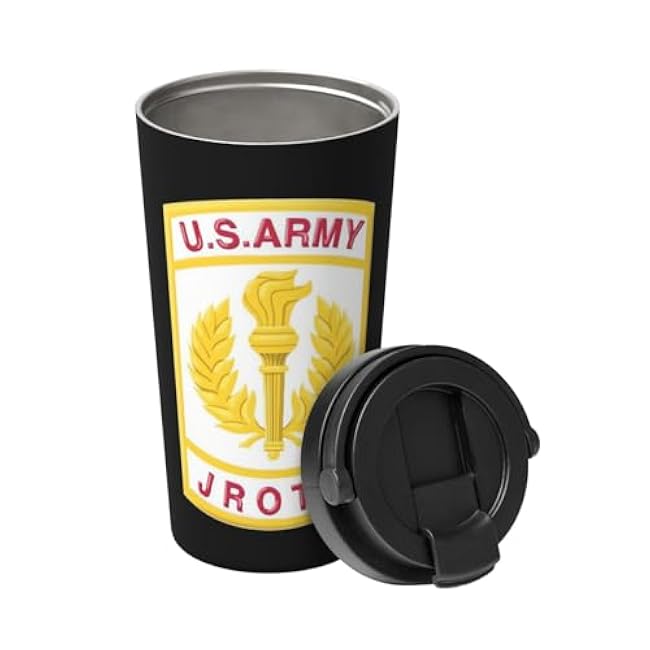 United States Army Jrotc Crest Insulated Coffee Mug, Stainless Steel Vacuum Insulated Double Wall Travel Tumbler, 17oz
