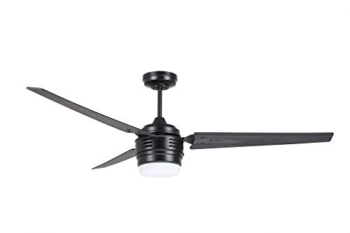Luminance Avenue Led Ceiling Fan Large 60 Inch Fixture With Dimmable Lighting And Wall Control Contemporary Design With Downrod For Overhead Hanging, Barbeque Black #TOP24