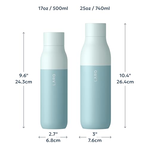 Image of LARQ Stainless Steel Bottle - Self-Cleaning Water Bottle and Water Purification System, 500 Ml, 500 Ml, Seaside Mint