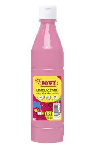 Jovi - Témpera líquida de 500ml, Color Rosa, Pintura a base de ingredientes naturales, Fácil de lavar, Sin gluten, Ideal para uso escolar (50605)