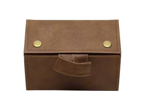 Calabria 5 Slot Light Brown Multiple Sunglasses Organizer Case Holder Travel Faux Leather Hard Shell Wall Hanging Eyeglasses