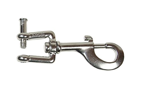 KAMERO Edelstahl V4A, Wirbelkarabiner, 120mm mit Innensechskant zu öffnen, rostfrei