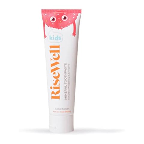 RiseWell Kids Mineral Toothpaste - Kids Hydroxyapatite Toothpaste, Safe to Swallow - Natural, Fluoride Free Toothpaste Kids - Cake Batter, 3.4 Oz Cover