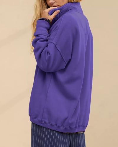 Image of Gacaky Sweatshirt for Women Oversized Casual Long Sleeve Button Henley Neck Pullover Tops Fashion Outfits Clothes