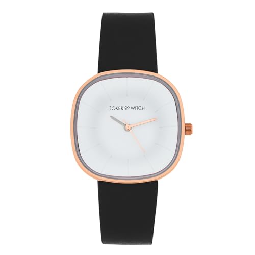 Image of Joker & Witch Albin 38mm White Dial 18mm Black Faux Leather Watch for Women