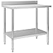 vidaXL Kuchenny stół roboczy z listwą, 100x60x93 cm, stal nierdzewna