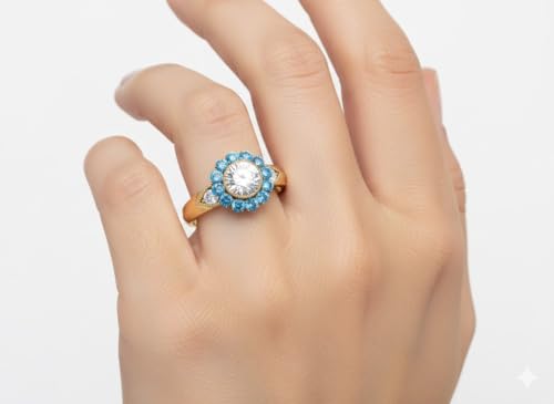 Image of Choose Your Gemstone Victorian Round Antique Engagement Ring Yellow Gold Plated Round Shape Vintage Engagement Rings Minimal Modern Design Birthday Gift Wedding Gift US Size 4 to 12