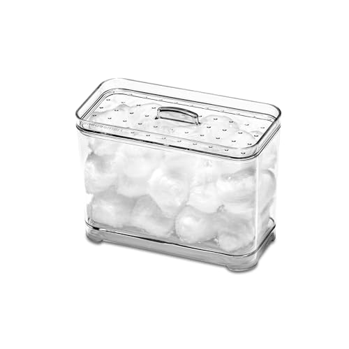 madesmart Cotton Ball Container, Clear Collection Bathroom Canister with Premium Lid for Cotton...