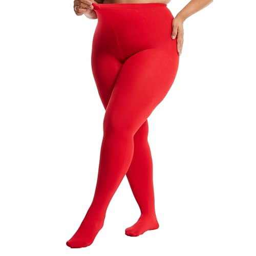 Image of Frola Plus Size Fleece Lined Tights Women Winter Warm Thermal Tights, 11+ Colors High Waisted Opaque Pantyhose