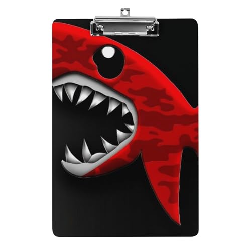 Porte-bloc léger A4 requin rouge pour écrire partout sans support rigide