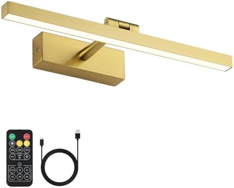 Joosenhouse Battery Operated Picture Light, Wireless Painting Art Light with Remote Control, Dimmable & Timer Function, 15.35