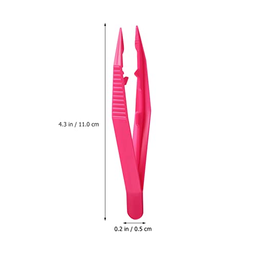 HOMSFOU Plastic Tweezers for Kids 4.33 Inch 20-Pack Children S DIY Craft Tools for Fine Motor Skills and Beads Jewelry Making - Image 2