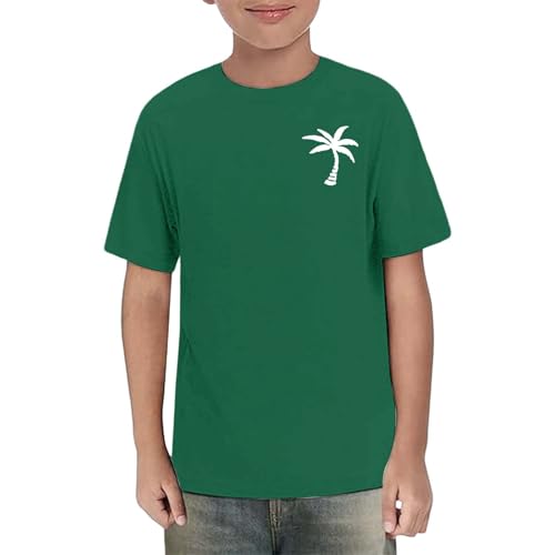 Pique Polo Shirts for Teen Boys Girls Short Sleeve Palm Tree Aesthetic Tops Kids School Uniform Shirts Crewneck Tops