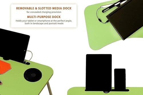 Image of Super Soft Glace Office Table for Home /Writing Desk for Office /Folding Table for School /Folding Study Table /Work from Home (Green)