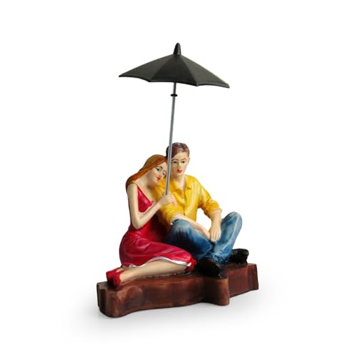 Image of ExclusiveLane 'Love Couple' Modern Decorative Showpiece for Home Decor (Resin, 21.5 cm)| Showpieces for Living Room Couple Gifts|Multicolored