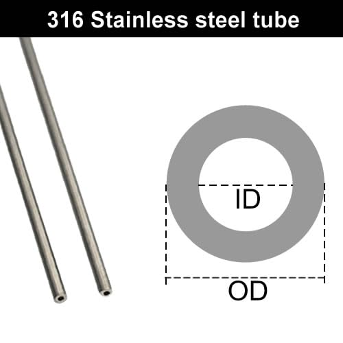 Kapillarrohr aus Edelstahl 316L, Außendurchmesser 0,6–2 mm, Länge 50 cm