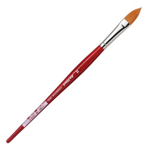 Image of da Vinci Watercolor Series 5584 CosmoTop Spin Paint Brush, Pointed Oval Synthetic with Red Handle, Size 14