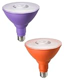 EDISHINE PAR38 Purple & Orange LED Flood Light Bulbs Outdoor, Dimmable LED Light Bulb, 18W(120W Equivalent), Outdoor Weatherproof Light Bulb for Party, E26 Base, 2 Pack