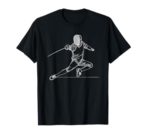 Line Art Fencing Sports Sword Fencer T-Shirt