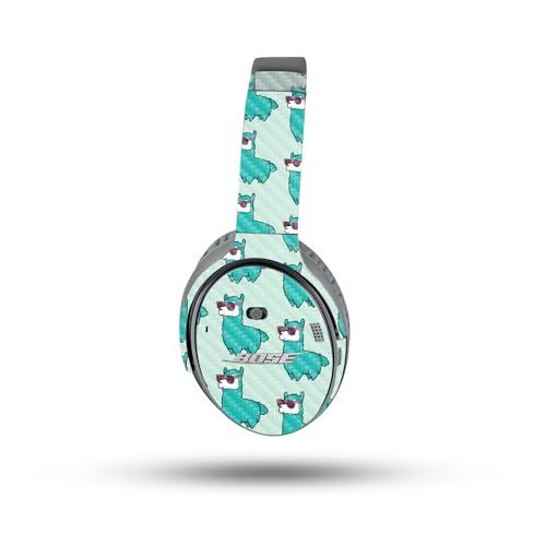 Image of MightySkins Carbon Fiber Skin Compatible with Bose QuietComfort 35 II Headphones - Awesome Alpacas | Protective, Durable Textured Carbon Fiber Finish | Easy to Apply