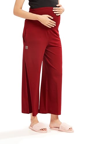 Image of AV2 Women High Rise Cotton Lycra Stretchable Relaxed Fit Maternity Pants | Maternity Yoga Pants | Maternity Trousers -5556