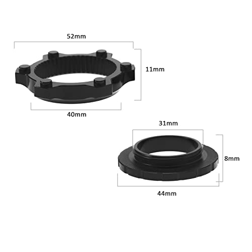 Bike Center Lock Adapter Bicycle Center Lock To 6-Bolt Disc Brake Rotor Adapter With Lock Ring Compatible With 9/12/15Mm Hub Axles Aluminium Alloy Black #TOP3