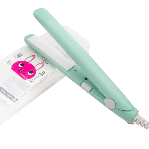 Mini Plancha de Pelo,Plancha de pelo 2 en 1,Planchas Planas de Calentamiento,Calentamiento Ultrarrápido,Cabello Corto, Flequillo Tamaño Mini Viaje uso en el Hogar (Verde oliva)