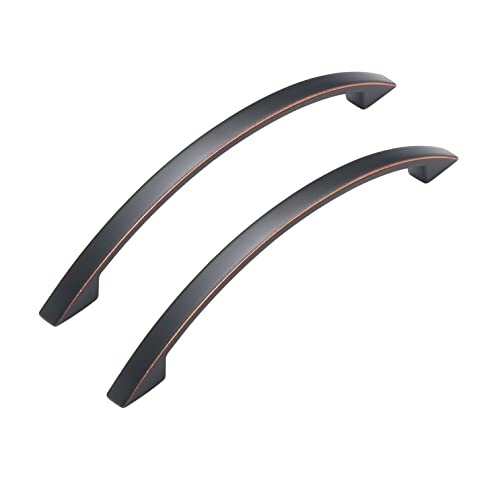 HandleMax 6" Oil Rubbed Bronze Kitchen Cabinet Handle Dresser Drawer Pull Knob Hardware, 128mm (5") Hole Centers, 05ORB128, 25 Pack