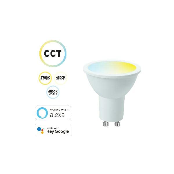 MAXIM LED GU10 Spotlight Cap (Colour Changing Temperature), 5.5watt (50watt) 345 Lumens, PA, Pearl, Dimmable via App - Image 2