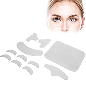 11 stks siliconen anti rimpel sticker, herbruikbare gezicht voorhoofd nek borst kin rimpel patches rimpel strips rimpel herbruikbare wang borst voorhoofd anti fijne lijntjes stickers anti aging pad