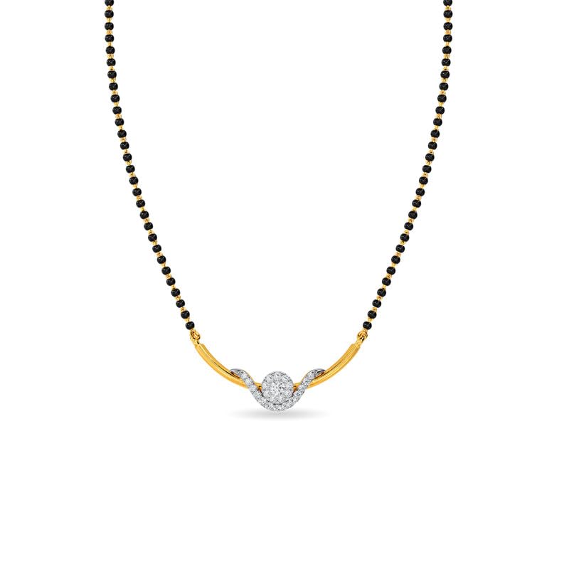 Image of KISNA JEWELS 14KT|18KT BIS Hallmark Pure Gold and Diamond Mangalsutra For Women
