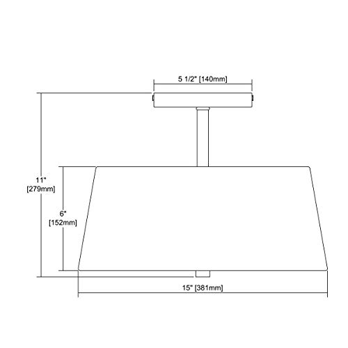 Thomas Lighting Cn600362 Morgan 2-Light Semi Flush In Brushed Nickel Fabric Shade And White Glass Diffuser #TOP1