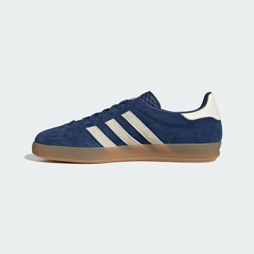 Image of adidas Gazelle Indoor Men's Shoes, Mystery Blue /Cream White /Gum, Size 11.5