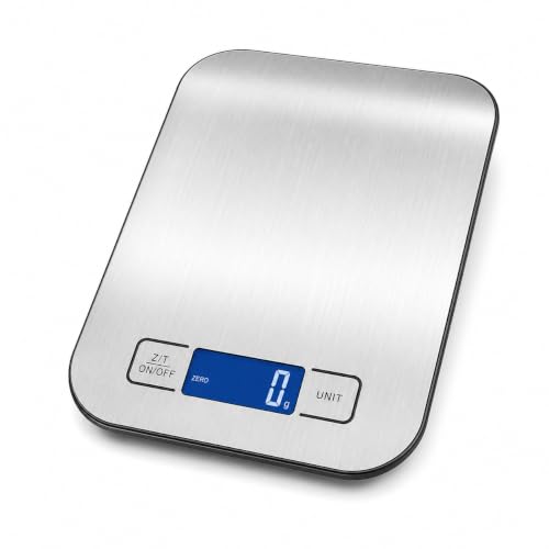 Balança Digital de Cozinha em Inox 10kg com Precisão de 1g | Acom...