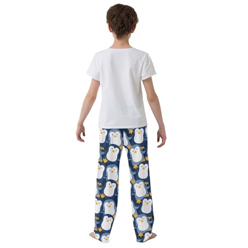 ZZXXB Lovely Penguin Boys Long Pants Soft Trousers Elastic Waist Kids Lounge Bottoms with Pockets S-XL3
