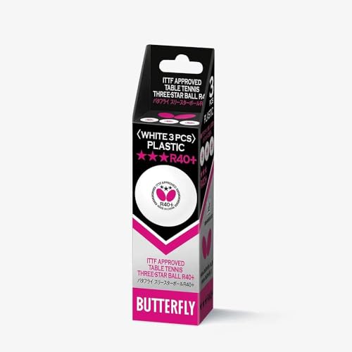 Bolas de tênis de mesa profissional com certificação ITTF, R40+ Butterfly, pacote com 3