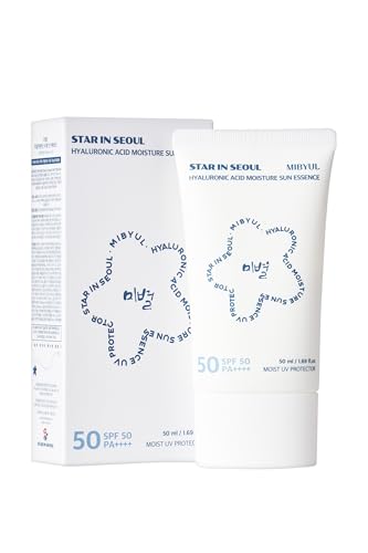 [STAR IN SEOUL] MIBYUL ESENCIA SOLAR HIDRATANTE DE ÁCIDO HIALURÓNICO, SPF50, PA++++, 50 ml, Protector solar vegano coreano que se aplica de manera hidratante y suave.