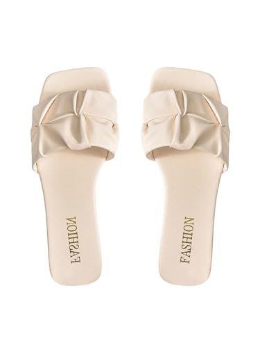 Image of GORGLITTER Women's Summer Cute Flat Sandals Dress Slide Sandals Square Toe Wedding Shoes Vacation Trendy Sandals 2026