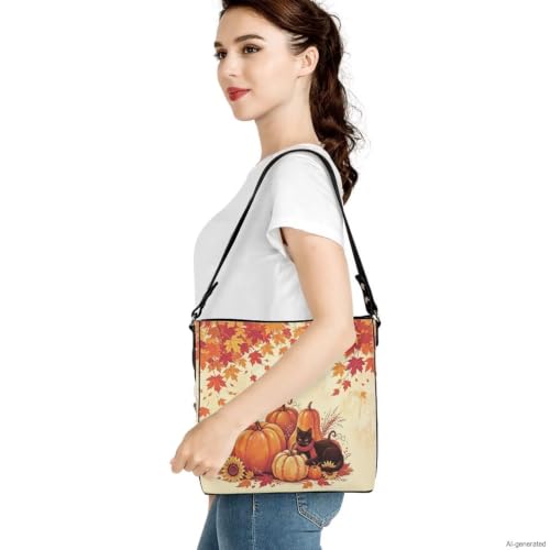 Image of HUGS IDEA Boho Bags for Women Leather Handbag Shoulder Bucket Crossbody Purse