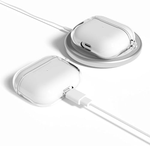 Image of Meyaar for Apple AirPods Pro 3 Case Cover with Keychain, Soft Skin Silicone Case Cover, Full Protective Case Cover Compatible with AirPods Pro (3rd Generation) Case 2025 (Transparent)