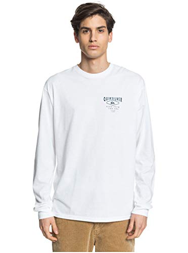 Quiksilver Waterman Men's STEEP Coast Long Sleeve TEE, White, L