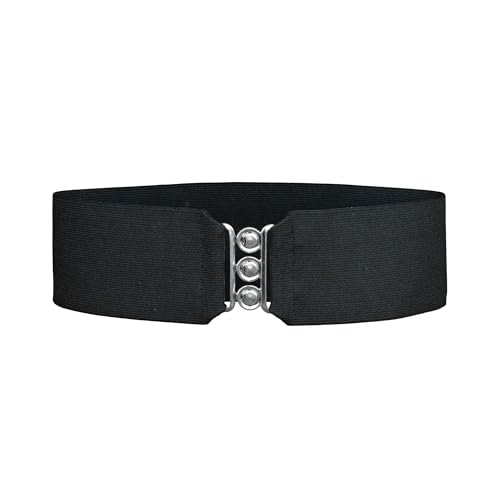 Hip Hop 50's Shop 1950s Style 3” Wide Elastic Cinch Belt for Women Junior and Plus Sizes Handmade in the USA