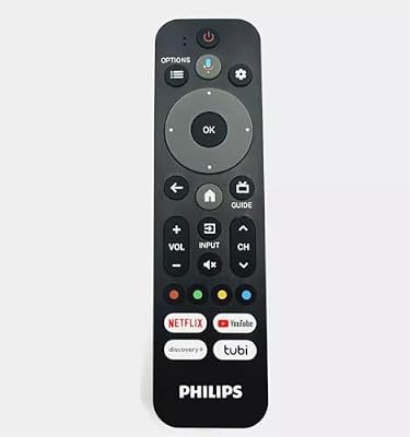 OEM Replacement Remote Control Compatible with Philips Google 4K Smart TV with Netflix, YouTube, Discovery+, tubi Short Keys RF553A