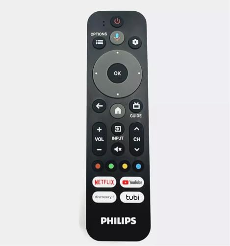 OEM Replacement Remote Control Compatible with Philips Google 4K Smart TV with Netflix YouTube Discovery+ tubi Short Keys RF553A