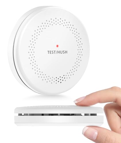 HATHEPHS Smoke Detector Carbon Monoxide Detector Combo 10 Year Battery, Ultra-Thin Smoke & CO Alarm...