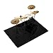 Drum Rug, 4 Ft x 5 Ft Drum Mat Carpet Music Rug with Non-Slip Bottom, Soundproof Electrical Pads for Drummers, Black