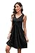 XIEERDUO Black Dresses for Women Summer Casual V Neck Plus Size Sundresses with Pockets Maternity Dress for Photoshoot Beach Fashion L