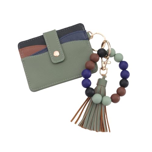 Porte-clés en silicone pour femme souple et son porte-cartes Vert-C. compact