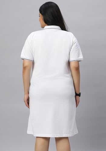 Image of Wear Your Opinion Women's Plus Size Soft PQ Polo Collar Neck Tipped Tshirt Dress