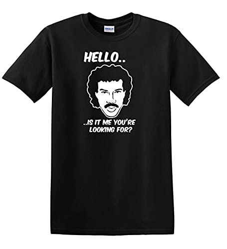 Photo de Revolutionary Tees Lionel Richie Hello is it me You're Looking for? T-shirt en coton épais - Noir - Medium